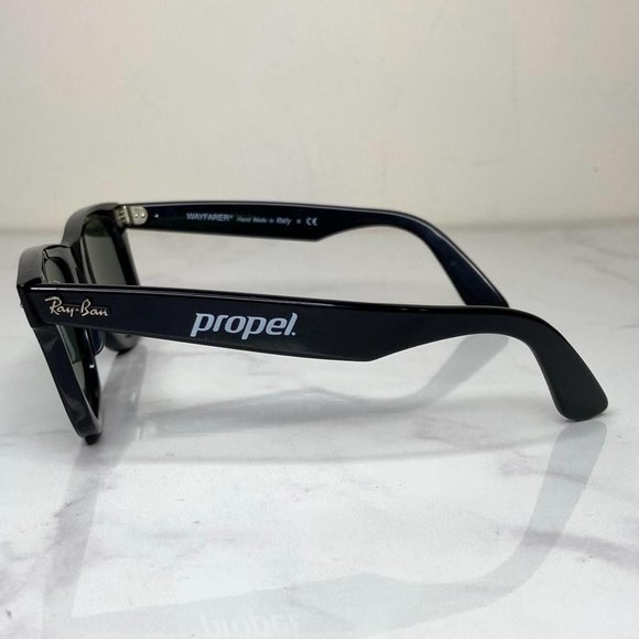 RAY-BAN Wayfarer Propel Black Green Lens Square Sunglasses RB2140 Italy Unisex - Picture 7 of 11